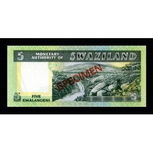 5 Emalangeni Spécimen SWAZILAND 1974 P.03s 2