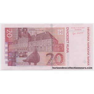 20 Kuna CROATIE 2001 P.39a NEUF 2