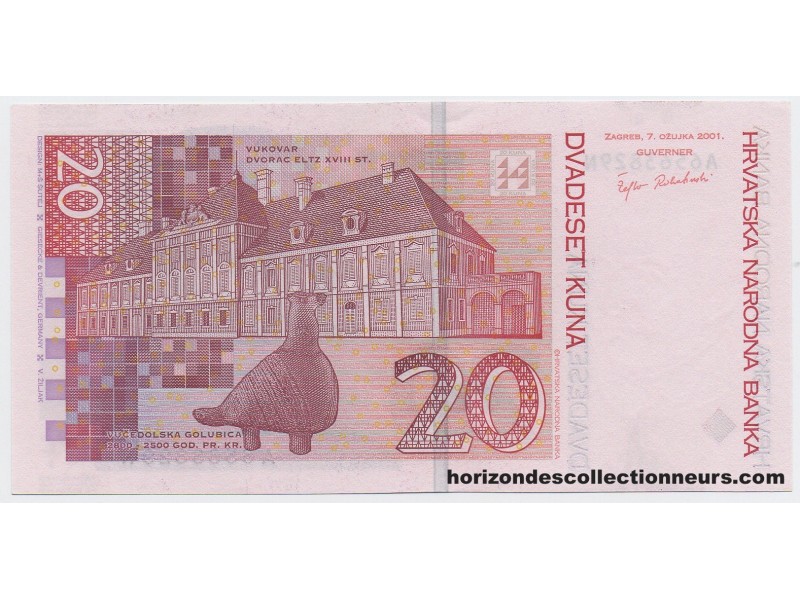 20 Kuna CROATIE 2001 P.39a NEUF