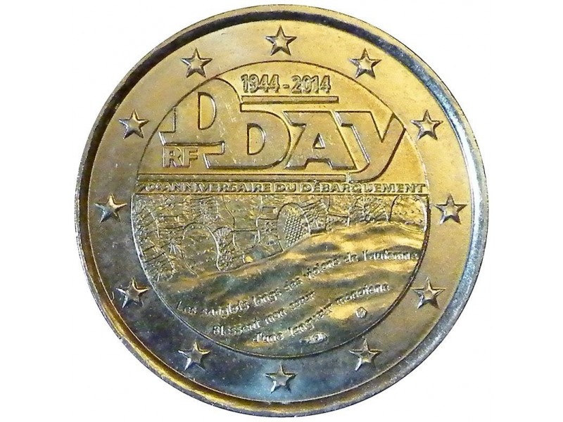 Piece De 2 Euros D Day FRANCE Pièce 2 euros 2014-70 ème Anniversaire du débarquement D-day