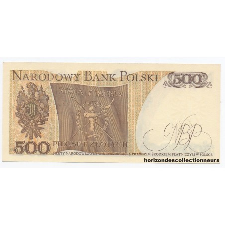 500 Zlotych POLOGNE 1982 P.145d NEUF