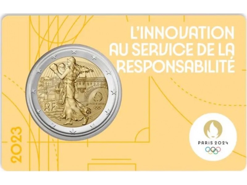 2 Euros FRANCE 2023  Jeux Olympique de Paris 2024 "La Semeuse"