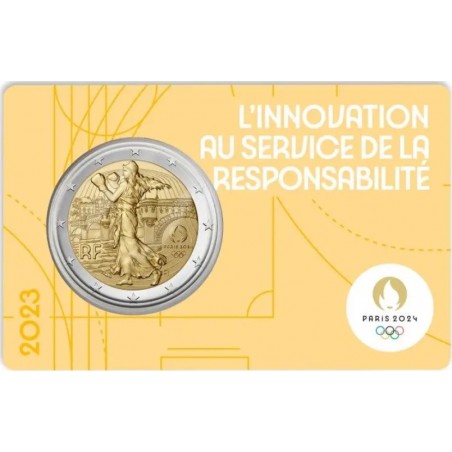 2 Euros FRANCE 2023  Jeux Olympique de Paris 2024 "La Semeuse"