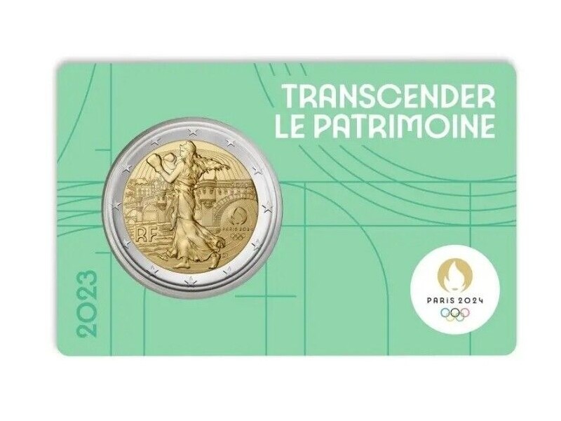 2 Euros FRANCE 2023  Jeux Olympique de Paris...