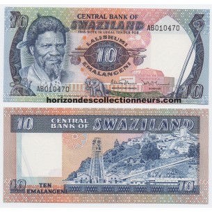 10 Emalangeni SWAZILAND 1985 P.10c NEUF