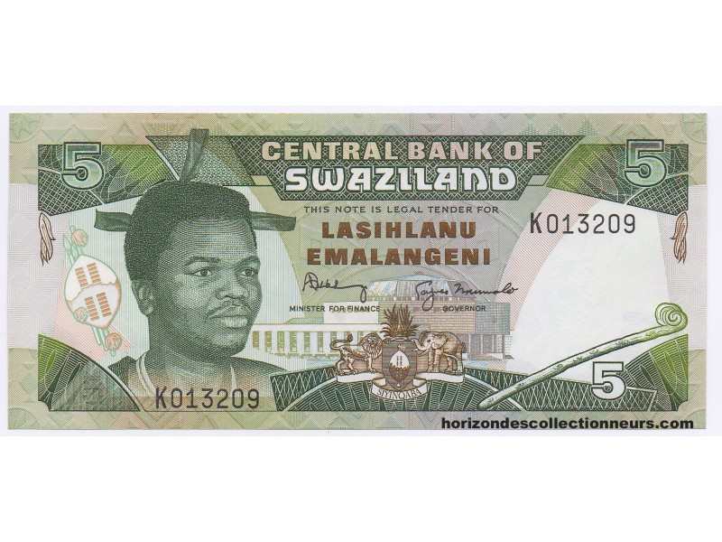 5 Emalangeni SWAZILAND 1990 P.19a NEUF