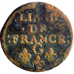 Liard de France avec buste juvénile - Louis XIV 1657
