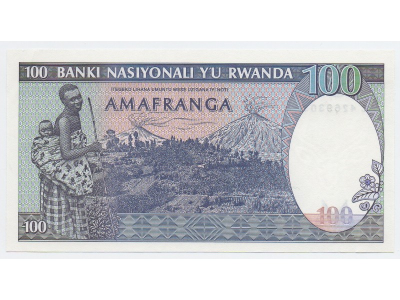 100 FRANCS RWANDA 1982 P.18