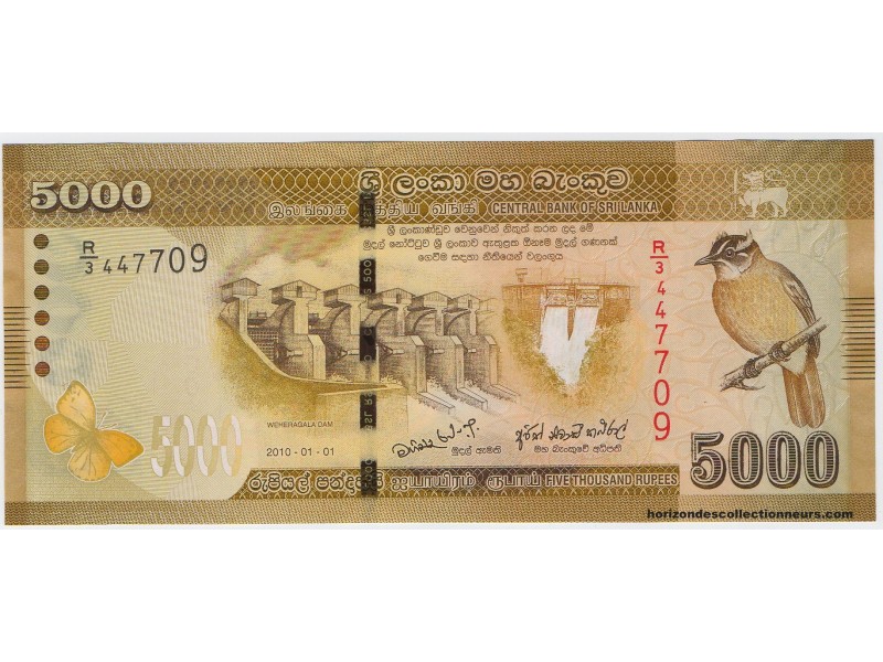 5000 Rupees SRI LANKA 2010 P.128a NEUF