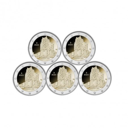 2 Euros ALLEMAGNE 2023  HAMBOURG- 4 Ateliers ADFGJ