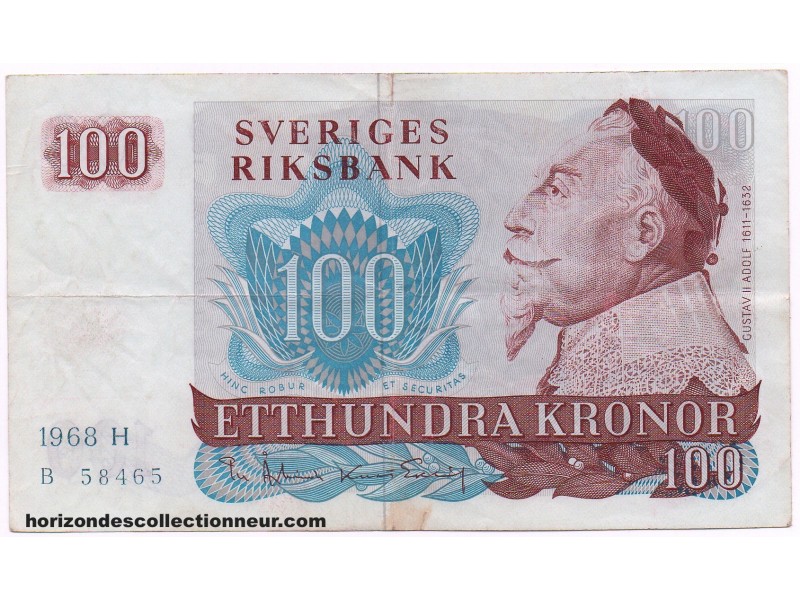 100 Kronor SUÈDE 1968 P.54