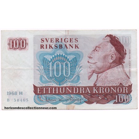 100 Kronor SUÈDE 1968 P.54