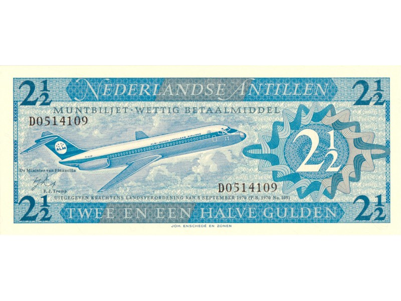 2 ½ Gulden ANTILLES NÉERLANDAISES 1970 P.21