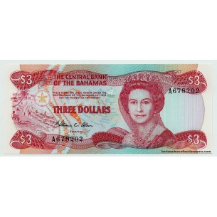 BAHAMAS 3 Dollars 1974 P-44a NEUF