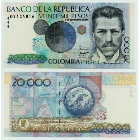 COLOMBIE billet 20000 Pesos 2008 P-454k