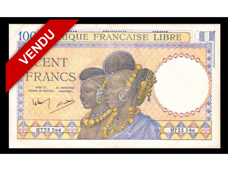 100 Francs AFRIQUE ÉQUATORIALE FRANÇAISE Brazzaville 1943 P.8