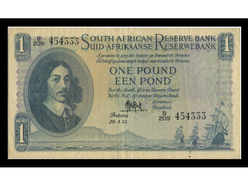 1 Pound AFRIQUE DU SUD 1955 P.93e