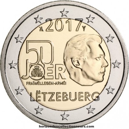 2 € Commémorative Luxembourg 2017 -service militaire