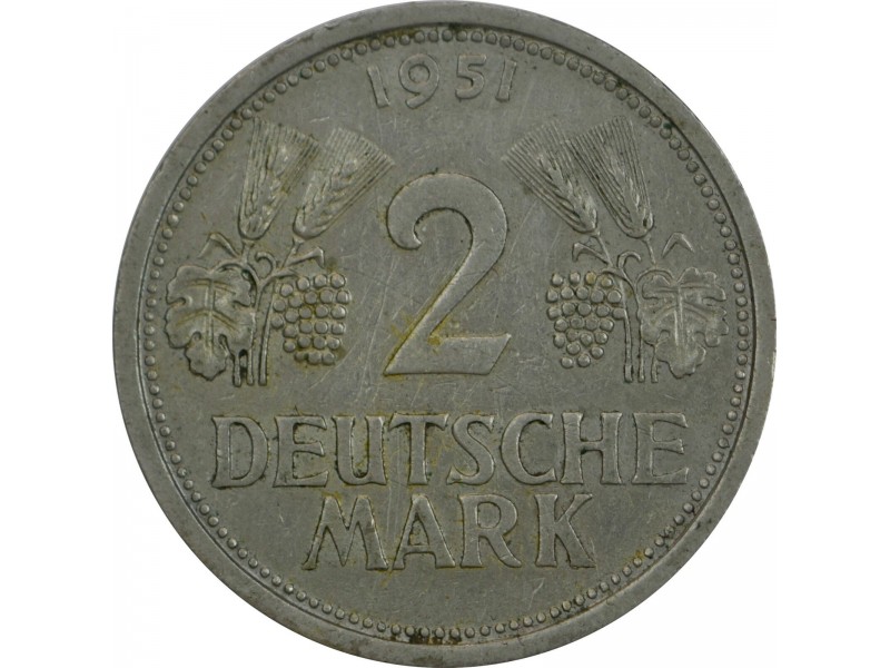 2 Marks  ALLEMAGNE 1951