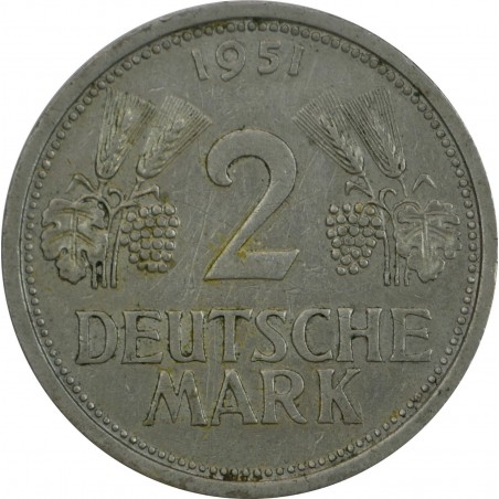 2 Marks  ALLEMAGNE 1951
