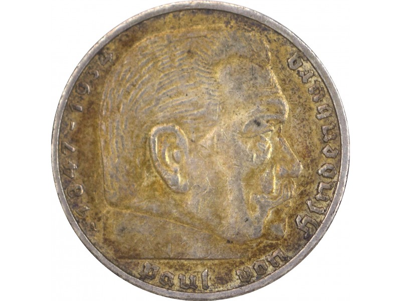 5 Reichsmark ALLEMAGNE 1936 Paul von Hindenburg