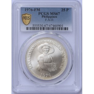 25 Piso PHILIPPINES FAO 1976 Proof PCGS MS67