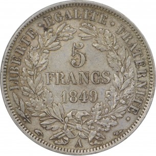 5 FRANCS CERES 1849 A (PARIS) 2