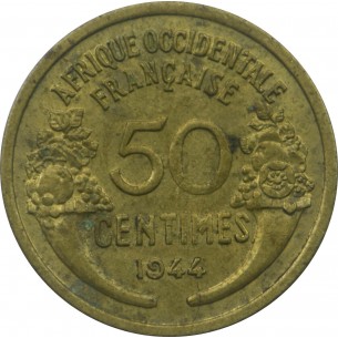 AFRIQUE OCCIDENTALE FRANÇAISE, 50 Centimes 1944 2