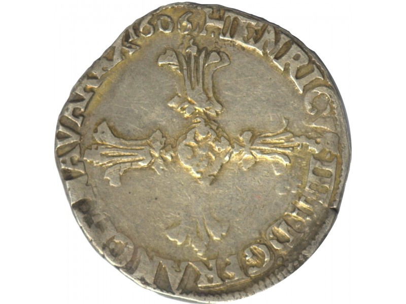 HENRI IV 1/4 ECU 1606 A ( Paris ) TB