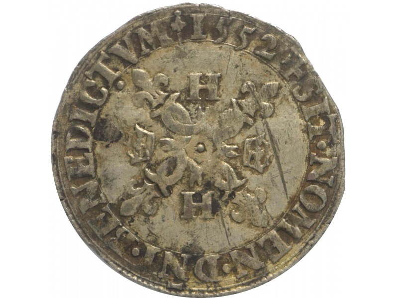 HENRI II 1/2 DOUZAIN 1552 C ( SAINT LO ) TB