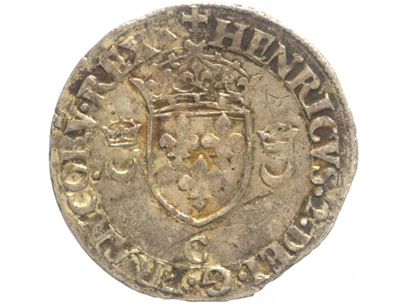HENRI II 1/2 DOUZAIN 1552 C ( SAINT LO ) TB