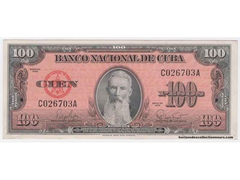 100 Pesos CUBA 1959 P.093a SUP