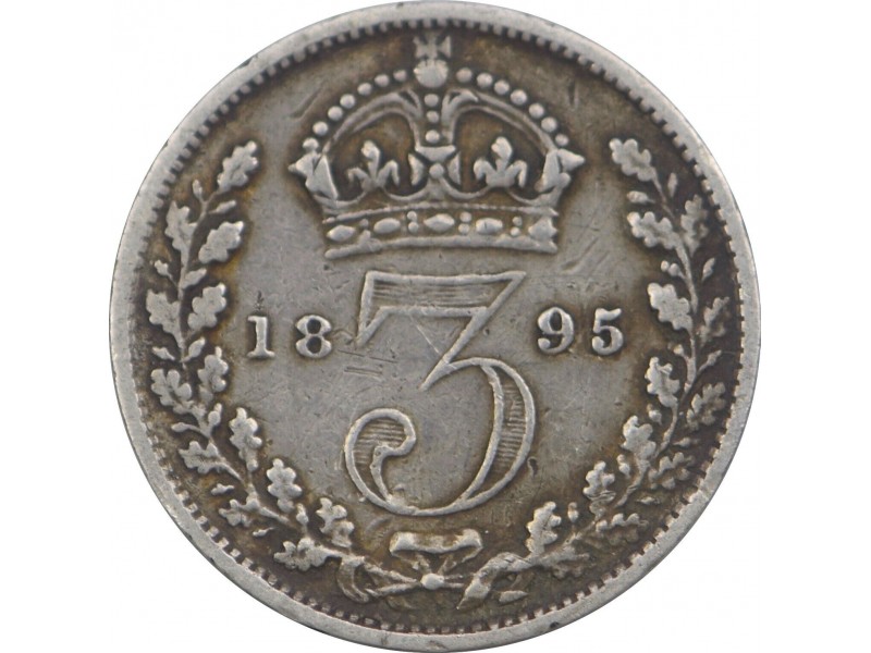 3 Pence ROYAUME-UNI Victoria 1895