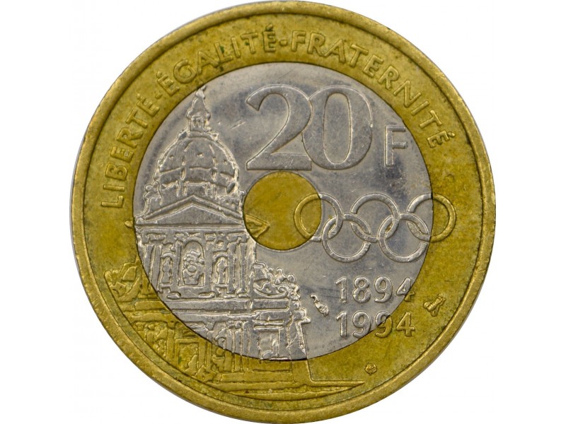 20 Francs PIERRE DE COUBERTIN 1994