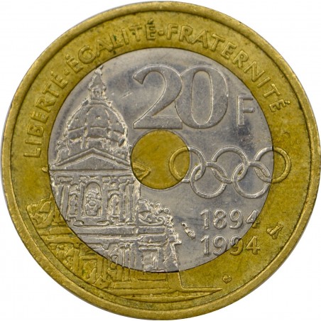 20 Francs PIERRE DE COUBERTIN 1994