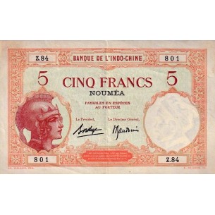 5 Francs NOUVELLE CALÉDONIE 1936 P.36b