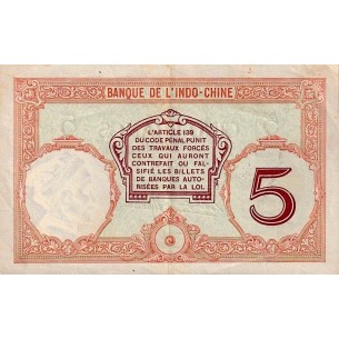 5 Francs NOUVELLE CALÉDONIE 1936 P.36b 2