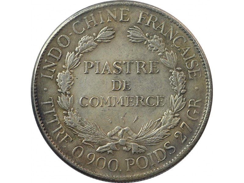 1 Piastre de commerce INDOCHINE FRANÇAISE 1908