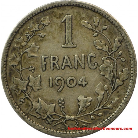 9189 - 1 Franc BELGIQUE 1904 Léopold II