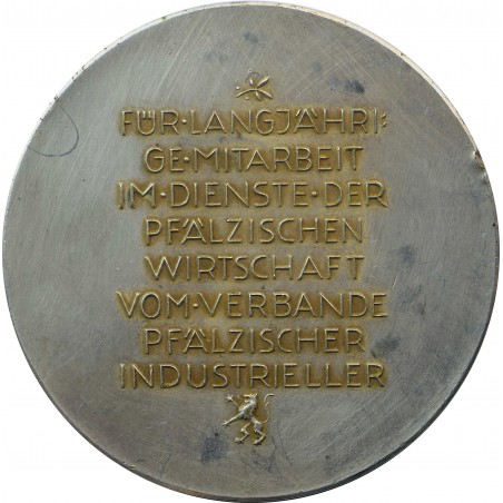 Médaille "Für langjährige Mitarbeit im Dienste der Pfälzischen Wirtschaft" des Verbandes Pfälzischer Industrieller.