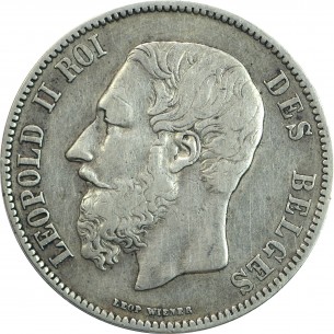 5 Francs BELGIQUE 1871 Léopold II