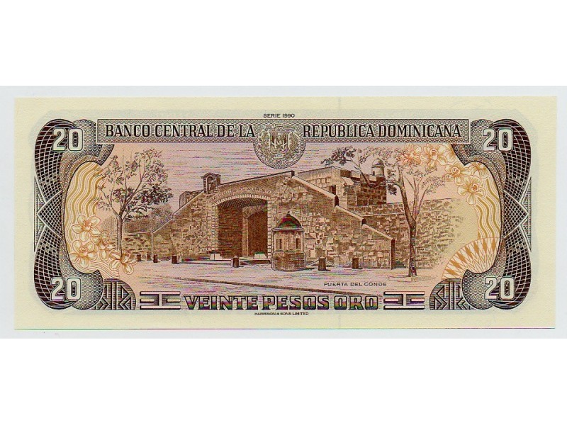 20 Pesos Oro RÉPUBLIQUE DOMINICAINE 1998 P.154 NEUF