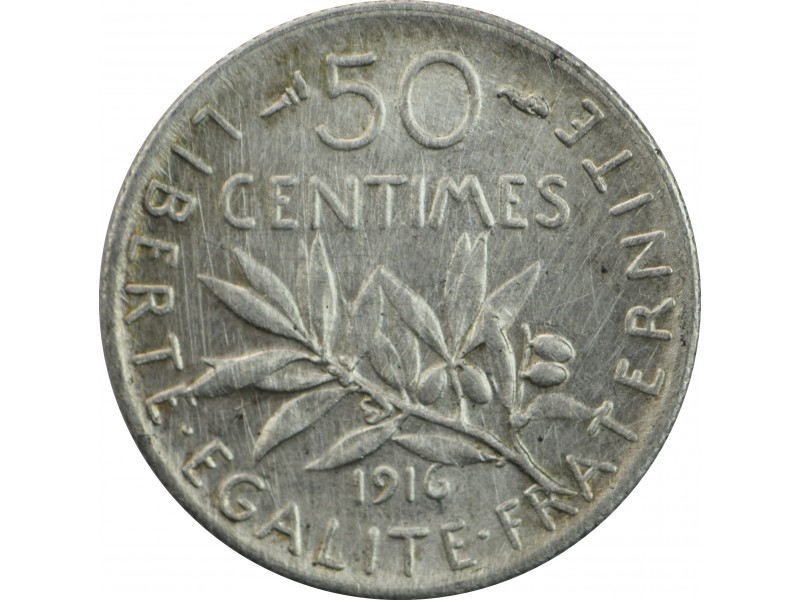 50 Centimes Semeuse 1916