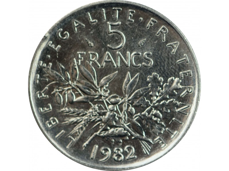 5 Francs Semeuse 1982 nickel, Dauphin