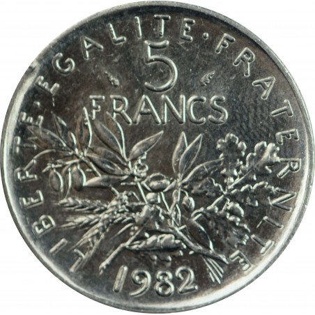 5 Francs Semeuse 1982 nickel, Dauphin