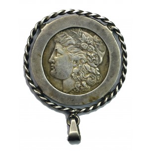 1 Dollar Morgan ÉTAT-UNIS 1886, montée en pendentif