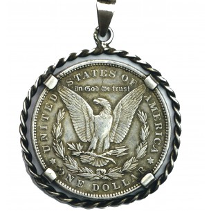 1 Dollar Morgan ÉTAT-UNIS 1886, montée en pendentif 2