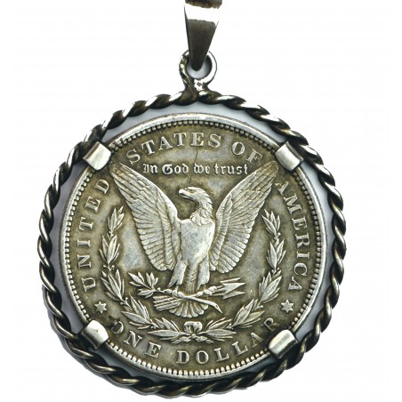 1 Dollar Morgan ÉTAT-UNIS 1886, montée en pendentif