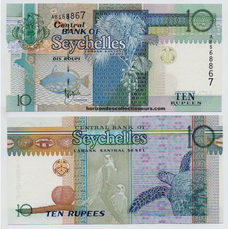 10 Rupees SEYCHELLES 1998 P.36 NEUF