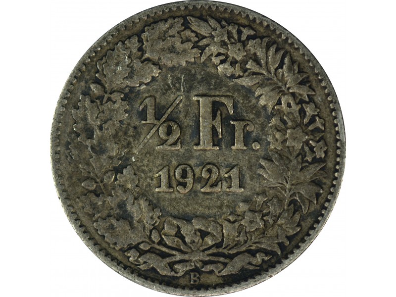 1/2 Franc SUISSE 1921, argent